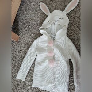Max Studio Cream and Pink Bunny Sweater